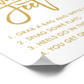 Poster Symbole Chic Hand Lettré Mariage de danse pied or (Coin)