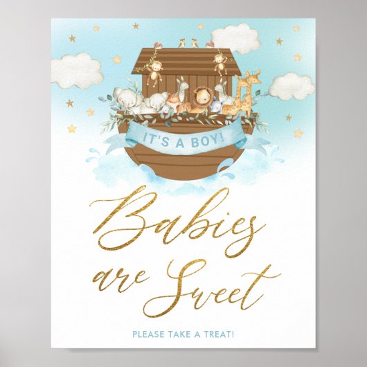 Poster Symbole Chic Noah's Ark Boy Babies are Sweet Treat (Devant)