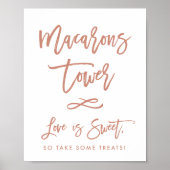 Poster SYMBOLE CHIC Rose Lettré Mariage Macarons (Devant)