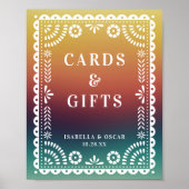 Poster Symbole Chic Sunset Papel Picado Réception de mari (Devant)