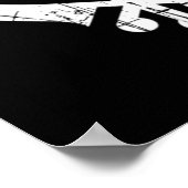 Poster SYMBOLE CHIKH Khanda blanc écaillé sur Noir (Coin)