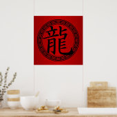 Poster Symbole chinois Année du Dragon BR (Cuisine)
