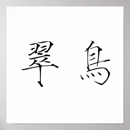 Poster Symbole chinois du martin pêcheur (Devant)