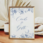 Poster Symbole Chinoiserie Blue Floral Cartes et cadeaux<br><div class="desc">Symbole Chinoiserie Blue Floral Cartes de mariage et cadeaux</div>