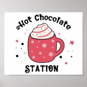 Poster Symbole Chocolat Chaud Station Vibes Rétro (Devant)