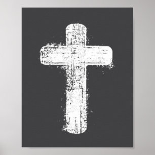 Poster Symbole chrétien minimaliste de foi de croix simpl