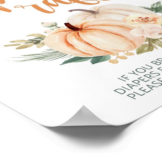 Poster SYMBOLE citrouille Baby shower Déchets (Coin)