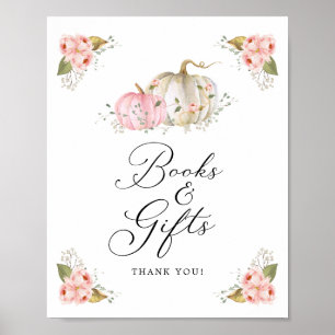 Poster Symbole Citrouille rose Livres et Cadeaux