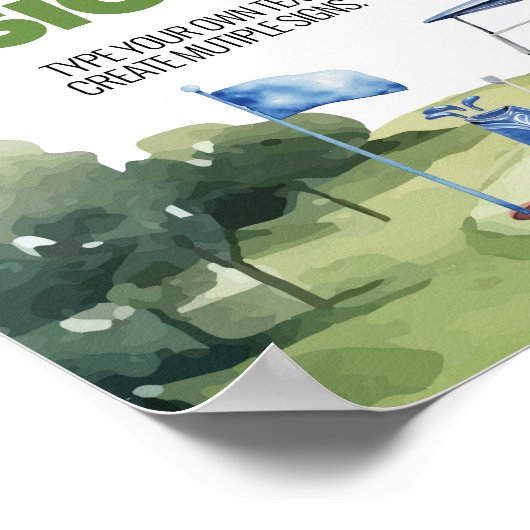 Poster Symbole classique de Golf Boy Anniversaire Table d (Coin)