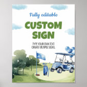 Poster Symbole classique de Golf Boy Anniversaire Table d (Devant)