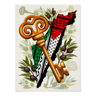 Poster Symbole clé palestinien du droit au retour