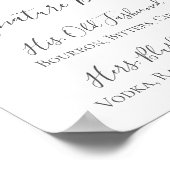 Poster Symbole Cocktail Signature verte Fleur Blanche (Coin)