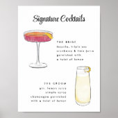 Poster Symbole Cocktails à main vintage (Devant)