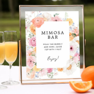 Poster Symbole coloré Pastel Floral Mimosa Bar