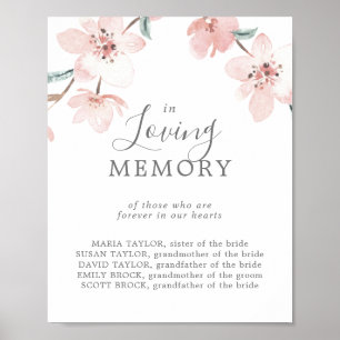 Poster Symbole commémoratif Cerise Blossom In Love Memory