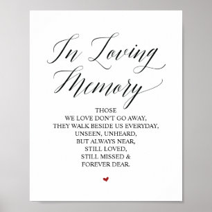 Poster Symbole commémoratif de l'amour dans notre coeur