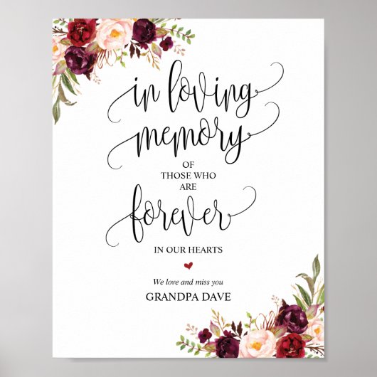 Poster Symbole commémoratif Forever In Our Hearts v3 (Devant)