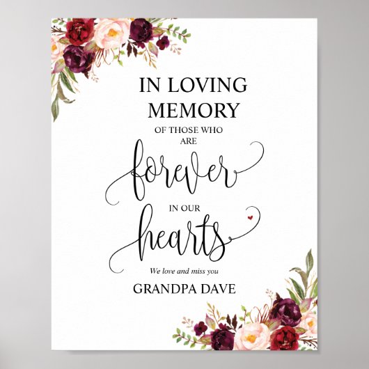 Poster Symbole commémoratif Forever In Our Hearts v4 (Devant)