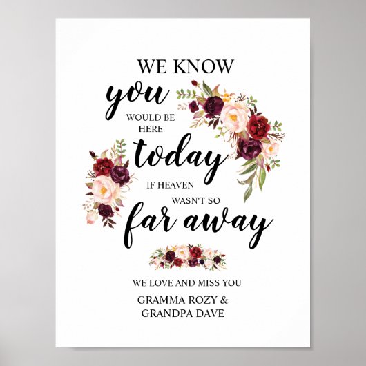 Poster Symbole commémoratif Personnalisé En Amour (Devant)