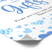 Poster Symbole Cute Blue Hearts Valentine Cartes et Cadea (Coin)