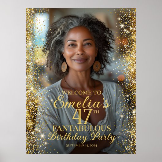 Poster Symbole d'accueil de la fête d'anniversaire (Devant)