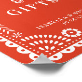 Poster Symbole d'accueil de mariage Picado Papel Rouge Ch (Coin)