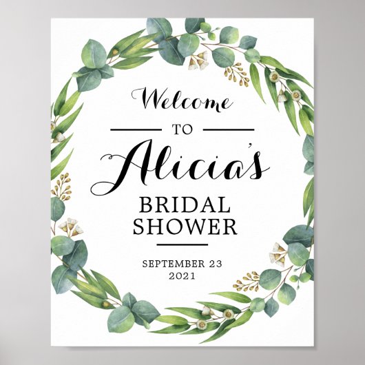 Poster Symbole d'accueil Eucalyptus (Devant)