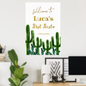 Poster Symbole d'accueil pour l'anniversaire du Cactus me (Bureau à domicile)