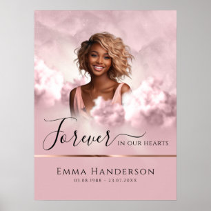 Poster Symbole d'accueil pour les funérailles rose et Ros