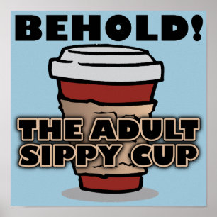 Poster Symbole d'affiche amusant pour la coupe Sippy adul