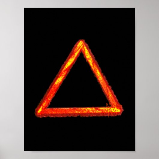 Poster Symbole d'alchimie d'élément de feu lame (Devant)