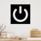 Poster Symbole d'alimentation (noir et blanc) (Cuisine)