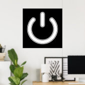 Poster Symbole d'alimentation (noir et blanc) (Bureau à domicile)