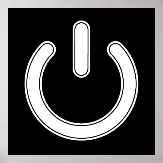 Poster Symbole d'alimentation (noir et blanc) (Devant)