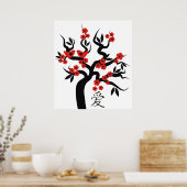 Poster Symbole d'amour chinois Inséparable sur Sakura Tre (Cuisine)