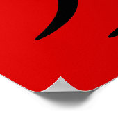 Poster Symbole d'amour chinois rouge noir (Coin)