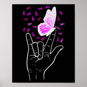 Poster Symbole d'amour de l'asl Papillon Sensibilisation 