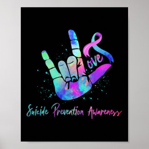 Poster Symbole d'amour des femmes Prévention du suicide