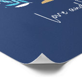 Poster SYMBOLE D'AMOUR D'Hanoukka ET LÉGER MENORA Floral (Coin)