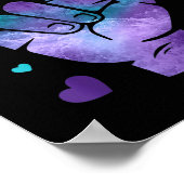 Poster Symbole d'amour Turquoise & ; Suicide de ruban (Coin)