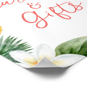 Poster Symbole d'anniversaire Aloha Tropical Luau Cartes  (Coin)