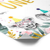 Poster Symbole d'anniversaire animal de la fête d'or rose (Coin)