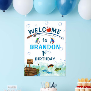 Poster Symbole d'anniversaire d'anniversaire de l'O-fish