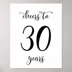 Poster Symbole d'anniversaire de 30 ans