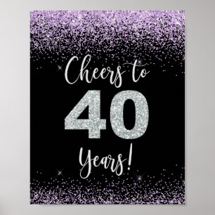 Poster Symbole d'anniversaire de 40 ans