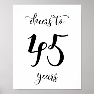 Poster Symbole d'anniversaire de 45 ans