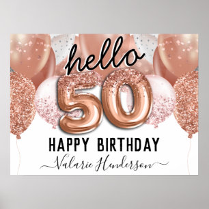 Poster Symbole d'anniversaire de 50 Parties scintillant r