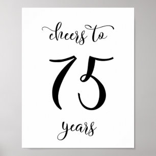Poster Symbole d'anniversaire de 75 ans