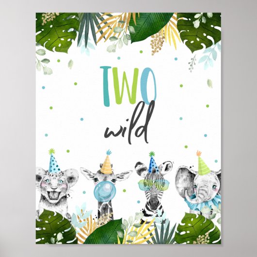 Poster Symbole d'anniversaire de deux animaux sauvages de (Devant)