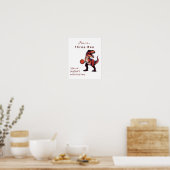 Poster Symbole d'anniversaire de Dino pour le basket-ball (Cuisine)